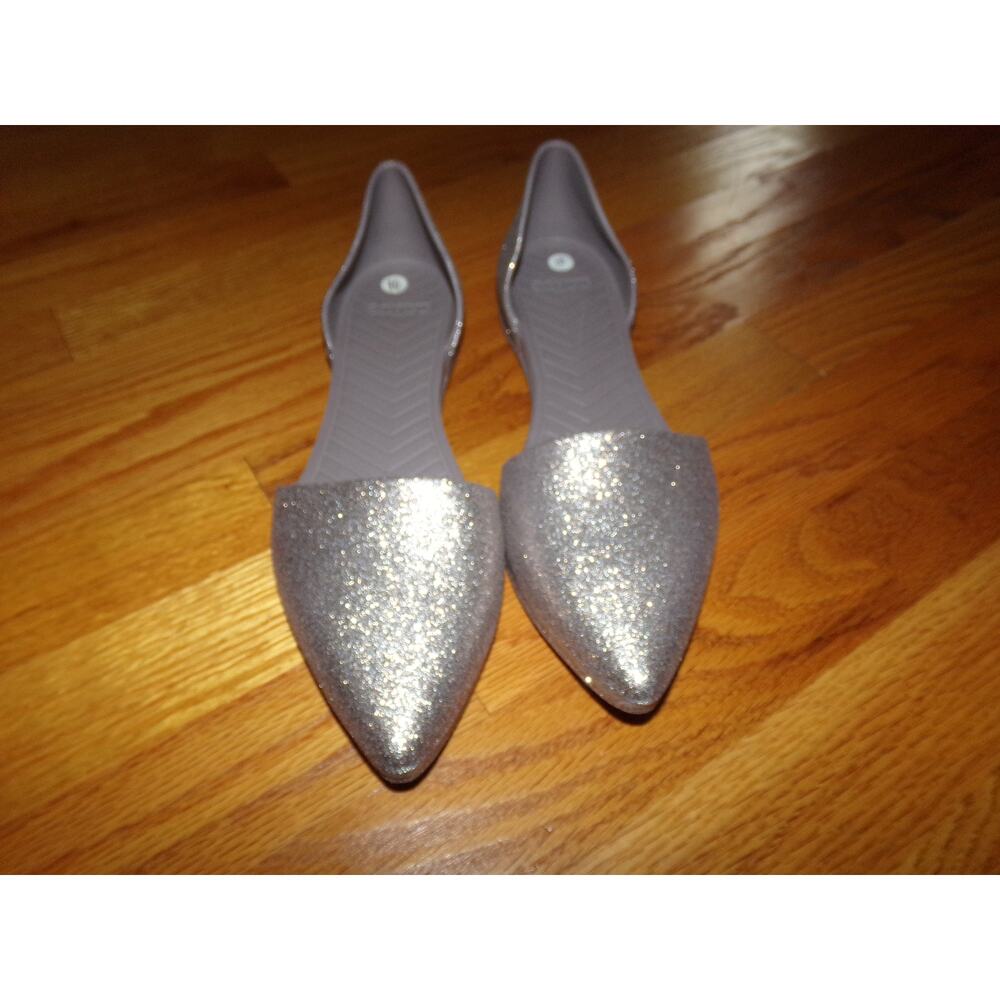 Native Audrey taupe glitter D'Orsay flats 10 New No Box